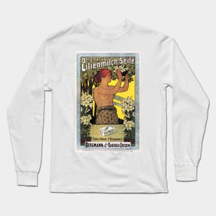 Milk Soap Bar Bergmann's Lilienmilch Seife Art Nouveau Advertisement Vintage Long Sleeve T-Shirt